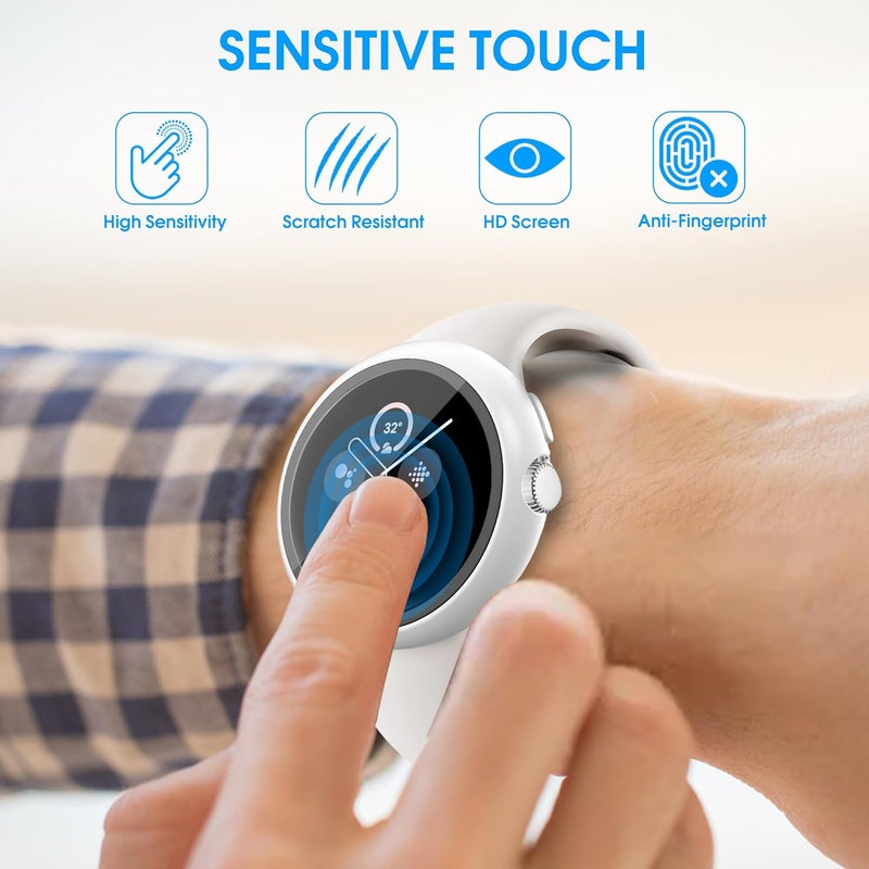 Tiorecime 10 Pack Case for Google Pixel Watch 3/2/1 41mm with Tempered Glass Screen Protector, Shockproof Hard PC Bumper, All-Around Protective Cover Compatible with Pixel Watch 3/2/1 41mm Accessories - Image 3